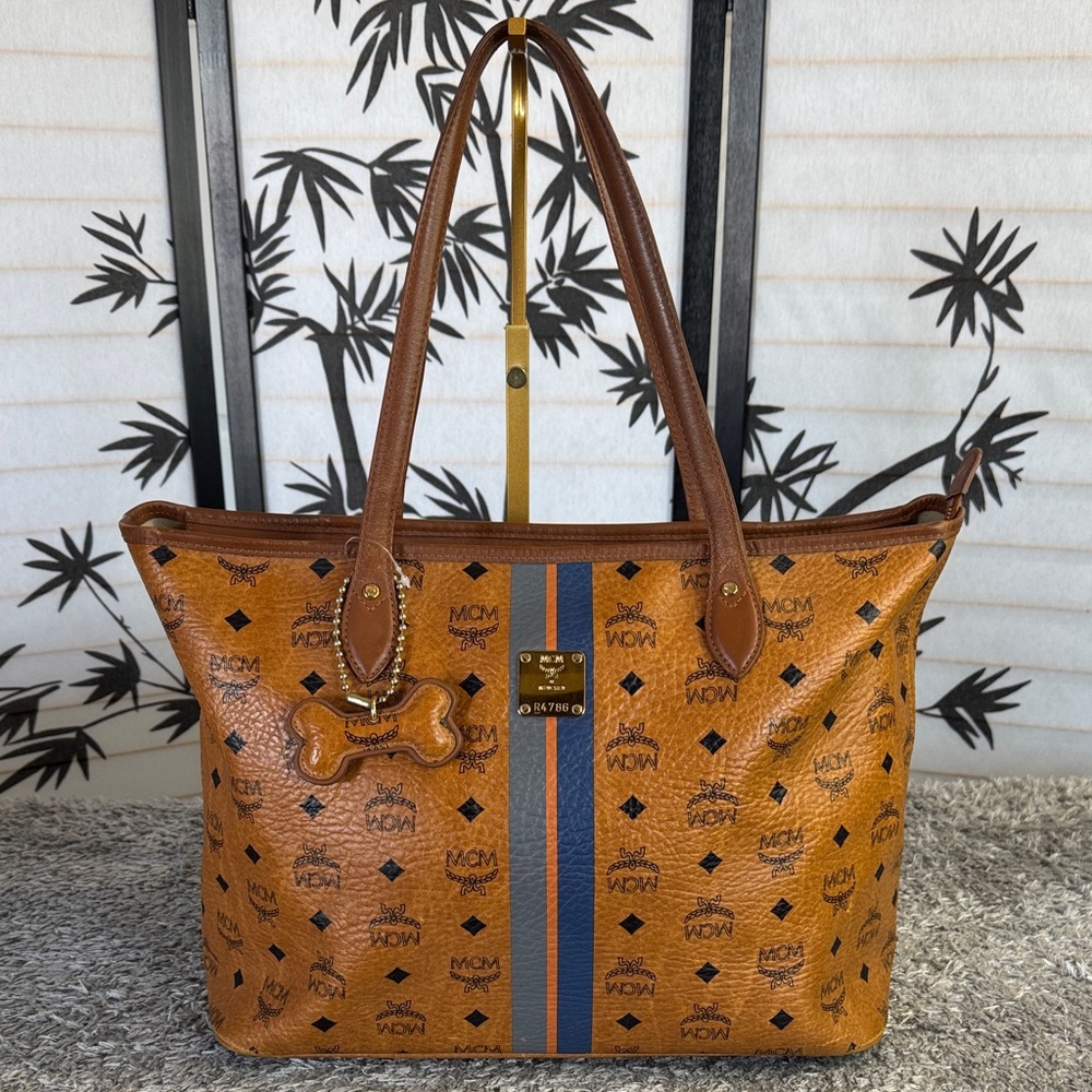 MCM Visetos Shopper Tote